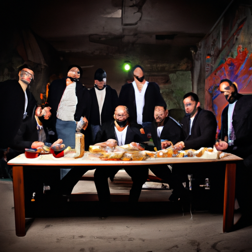 gangster boss last supper.